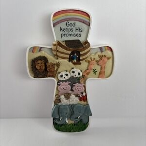 Noahs Ark Childs Cross God Keeps Promises Animals Nursery Wall Decor Abbey Press